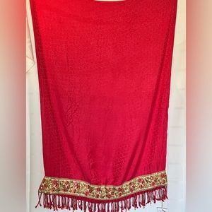 Tara Pashmina handmade new 78” x 27” Embroidered beaded sequence crystals